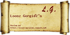 Loosz Gorgiás névjegykártya